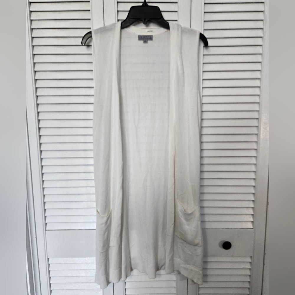 🟢 Joseph A. White Knit Long Cardigan Vest